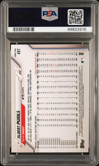 2020 TOPPS 497 ALBERT PUJOLS SP PSA 10