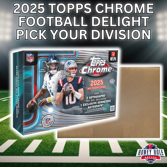 FULL CASE 2025 Topps Chrome Football Delight (6 Boxes) - Pick Your Division Break #1697