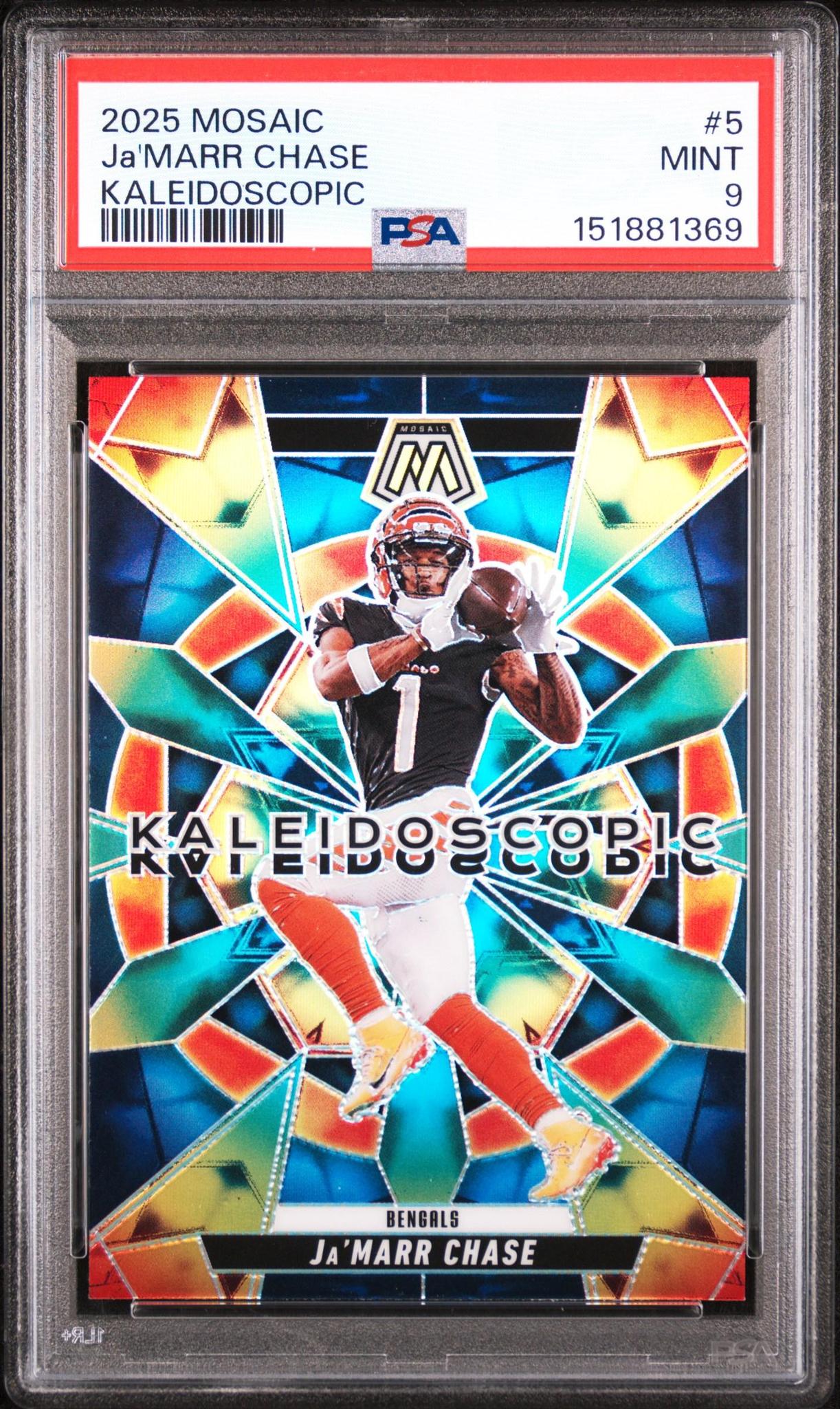 2025 Panini Mosaic Kaleidoscopic #5 Ja'Marr Chase PSA 9