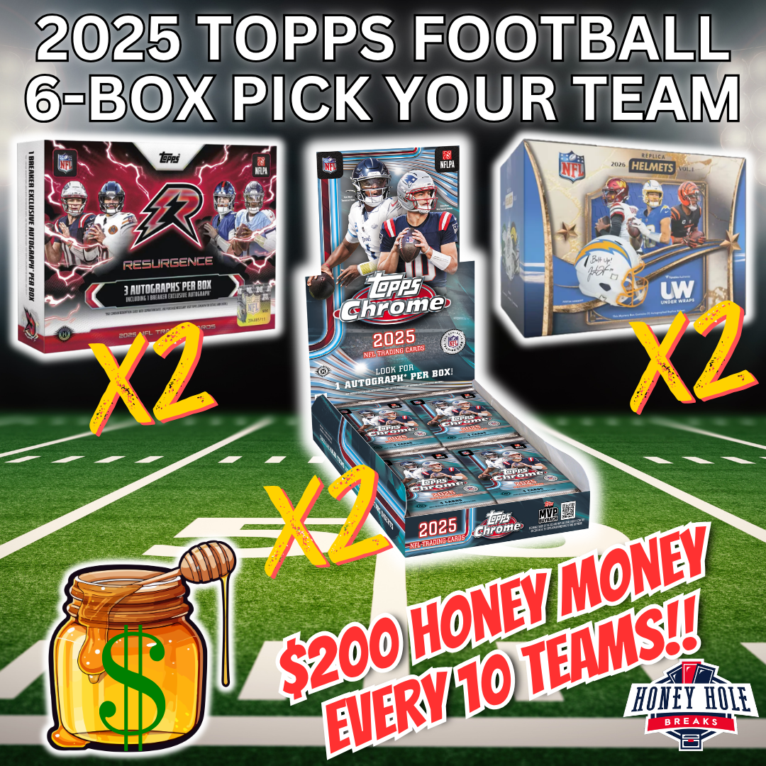 2x '25 Topps Chrome Football Hobby, 2x 2026 Under Wraps Autographed NFL Replica Helmets,  2x '25 Topps Resurgence Football Delight - Pick Your Team Break #1986