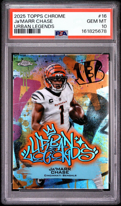 2025 TOPPS CHROME URBAN LEGENDS #16 Ja'MARR CHASE PSA 10