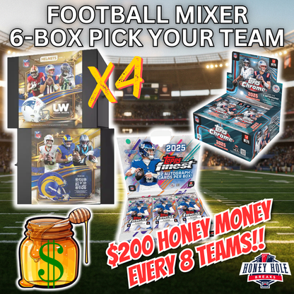 4x '26 Under Wraps Autographed Helmets, 1x '25 Topps Chrome Football Jumbo, 1x '25 Topps Finest Football Hobby - Pick Your Team Break #1790