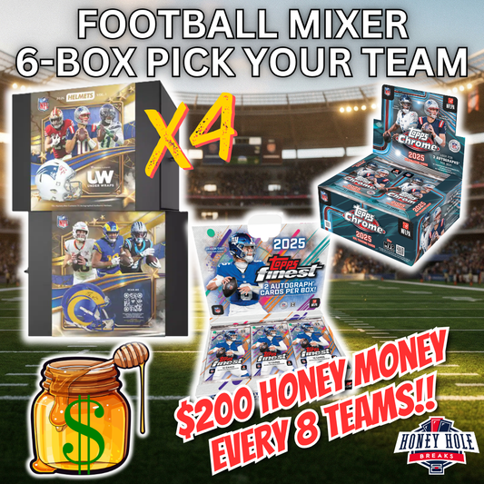 4x '26 Under Wraps Autographed Helmets, 1x '25 Topps Chrome Football Jumbo, 1x '25 Topps Finest Football Hobby - Pick Your Team Break #1790
