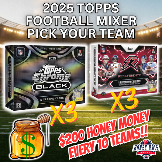3x '25 Topps Resurgence Football Delight, 3x '25 Topps Chrome Black Football Hobby - Pick Your Team Break #1952