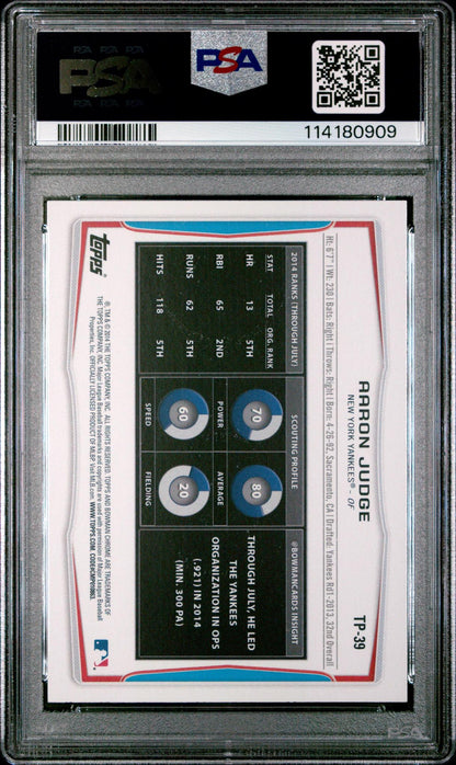 2014 BOWMAN DRAFT PICKS TOP PROSPECTS TP39 AARON JUDGE PSA 10