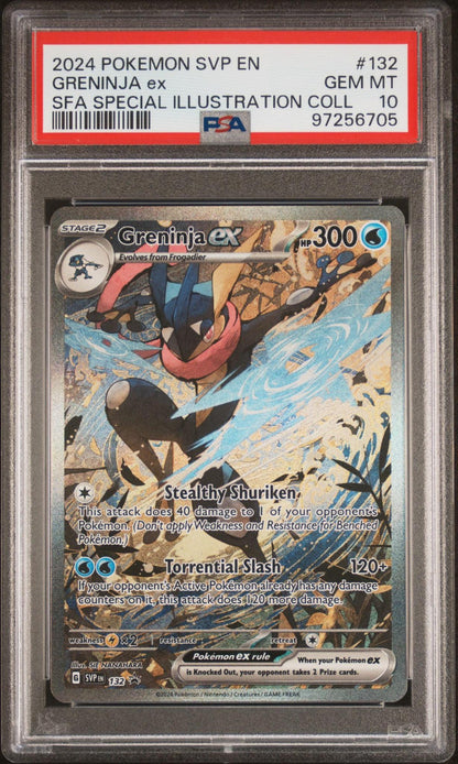 2024 Pokemon Svp EN-SV Black Star Promo 132 Greninja Ex Shrouded Fable Special Illustration Collection PSA 10
