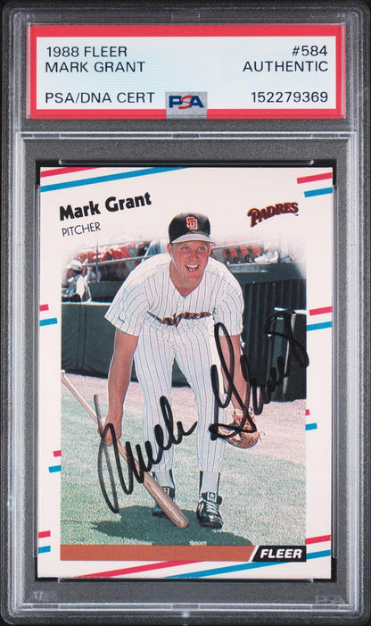 1988 Fleer 584 Mark Grant PSA Authentic
