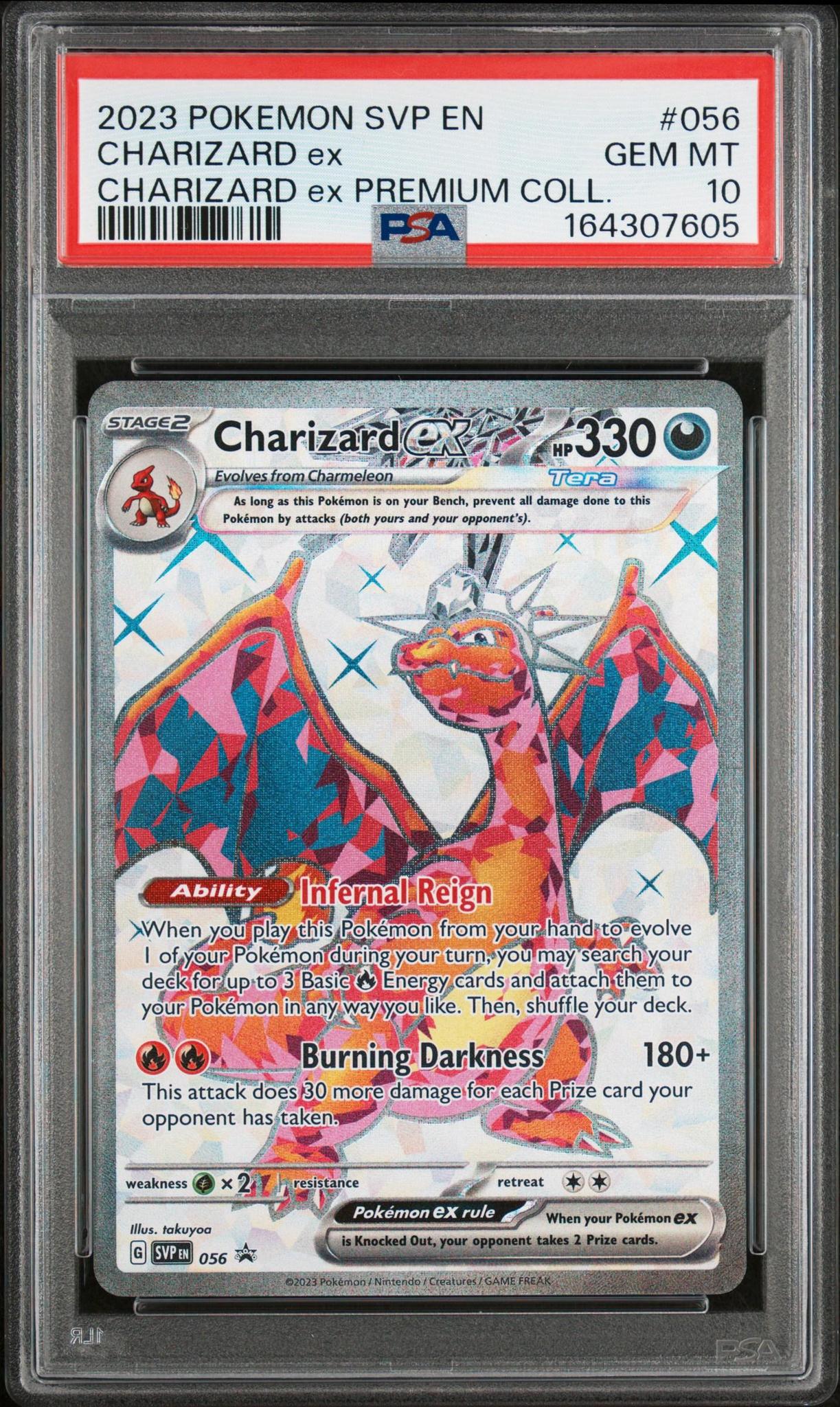 2023 POKEMON SVP EN-SV BLACK STAR PROMO 056 CHARIZARD EX CHARIZARD ex PREMIUM COLLECTION PSA 10