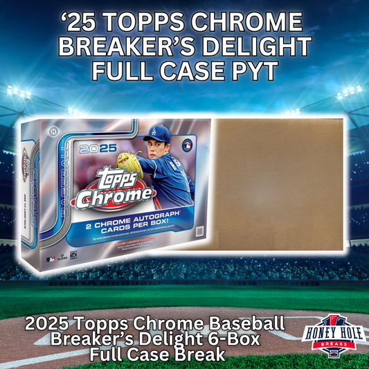 FULL CASE '25 Topps Chrome Baseball Breaker's Delight (6 Boxes) - PICK YOUR TEAM Break #1071