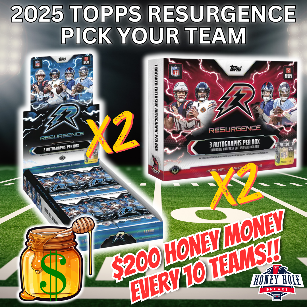 2x 2025 Topps Resurgence Football Hobby, 2x 2025 Topps Resurgence Football Delight - Pick Your Team Break #2095