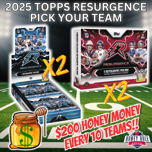 2x 2025 Topps Resurgence Football Hobby, 2x 2025 Topps Resurgence Football Delight - Pick Your Team Break #2095