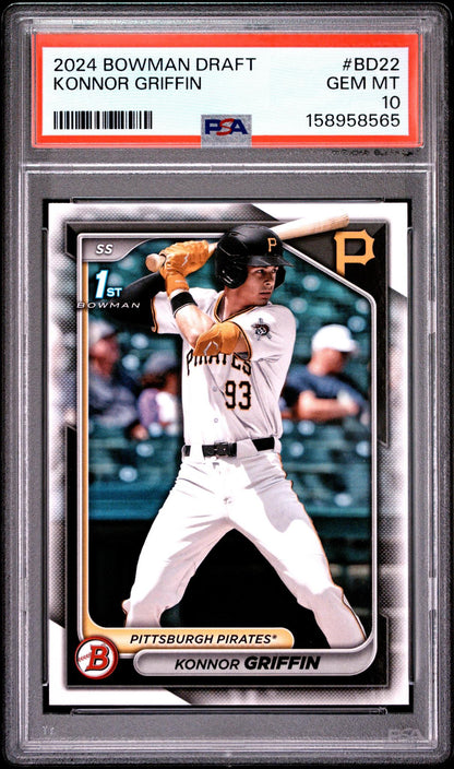 2024 BOWMAN DRAFT #BD22 KONNOR GRIFFIN PSA 10