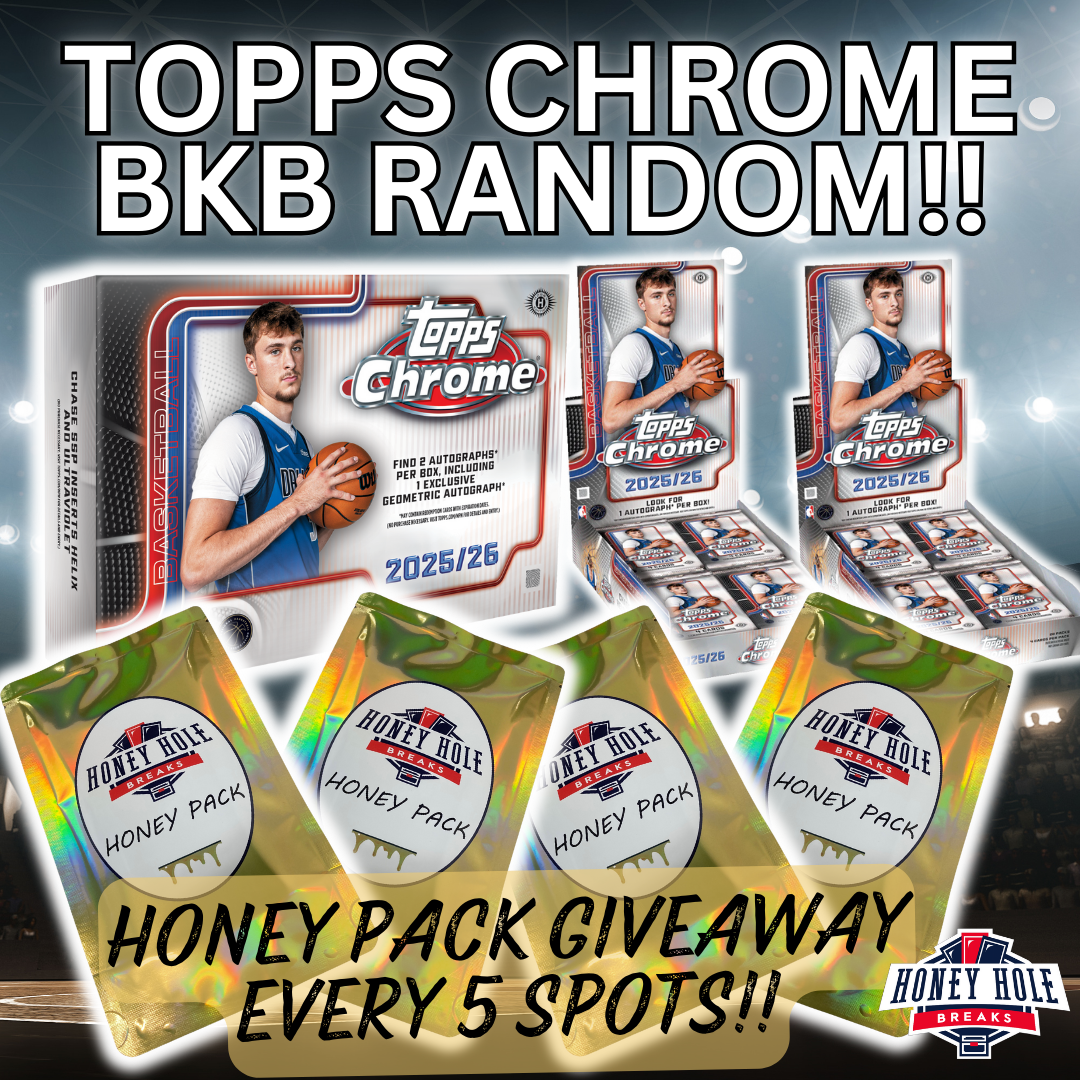 1x 2025/26 Topps Chrome Basketball Breaker's Delight, 2x  2025/26 Topps Chrome Basketball Hobby + 6 HONEY PACKS -  RANDOM TEAM Break #1367