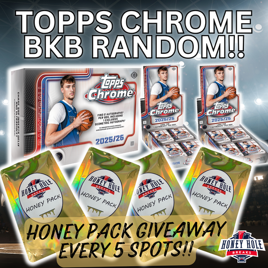 1x 2025/26 Topps Chrome Basketball Breaker's Delight, 2x  2025/26 Topps Chrome Basketball Hobby + 6 HONEY PACKS -  RANDOM TEAM Break #1367