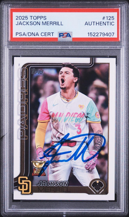 2025 Topps #125: Jackson Merrill PSA Authentic