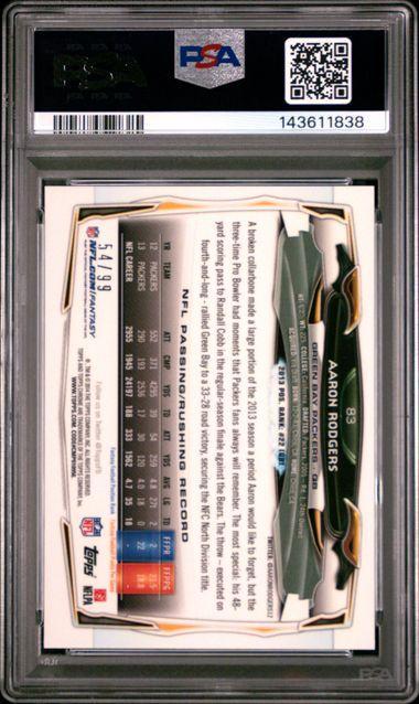 2014 TOPPS CHROME SEPIA REFRACTOR #83 AARON RODGERS /99 PSA 10