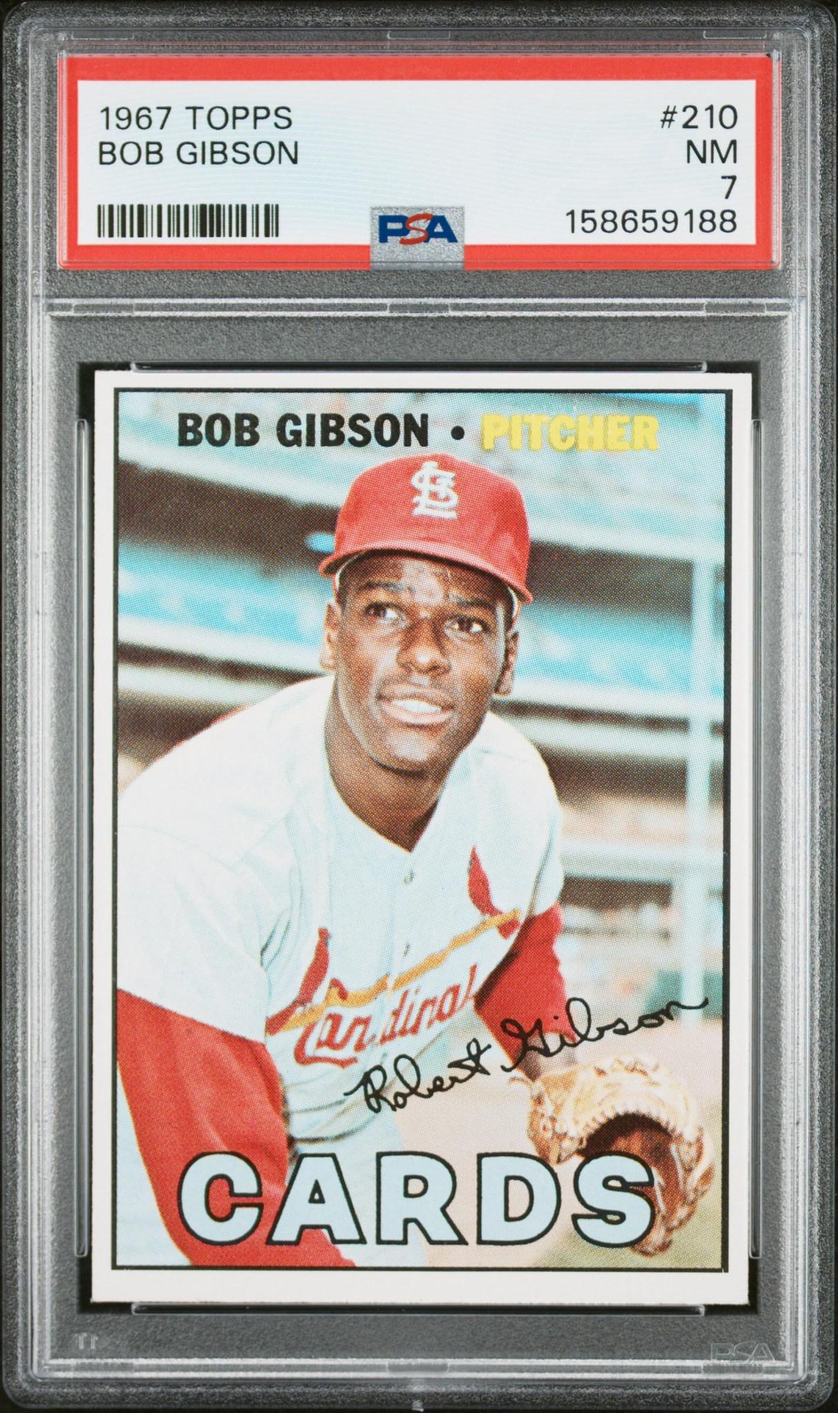 1967 TOPPS 210 BOB GIBSON PSA 7