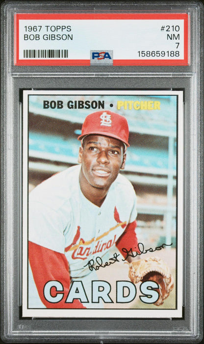 1967 TOPPS 210 BOB GIBSON PSA 7