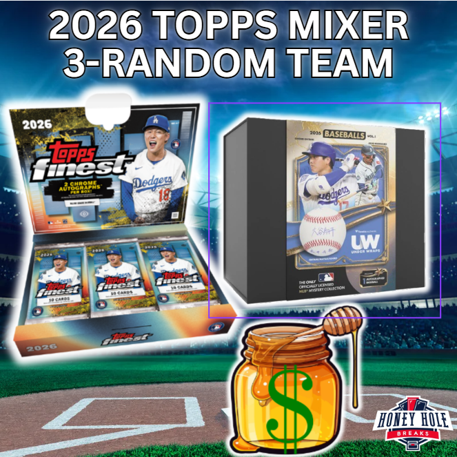 1x '26 Under Wraps MLB Baseball,1x 2026 Topps Finest Baseball Hobby -  3 RANDOM TEAM Break #2031