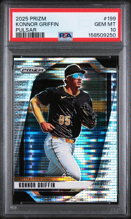2025 PANINI PRIZM 199 KONNOR GRIFFIN PULSAR PSA 10