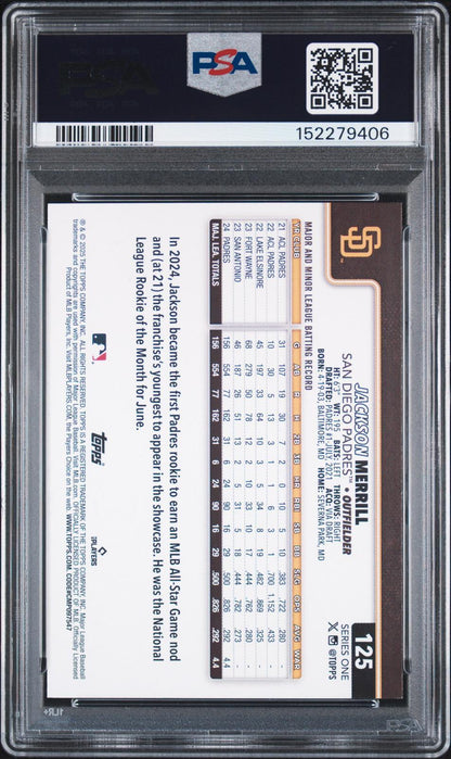 2025 Topps #125 - Jackson Merrill PSA Authentic