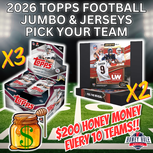 3x 2026 Topps Football Jumbo, 2x 2026 Under Wraps Autographed NFL Jerseys Vol. II - Pick Your Team Break #2075