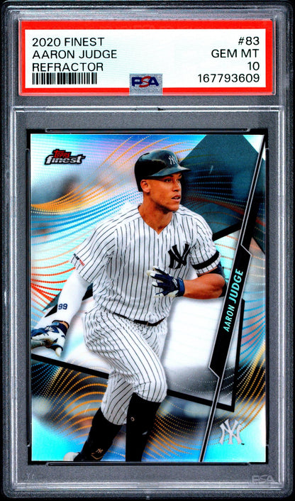 2020 FINEST 83 AARON JUDGE REFRACTOR PSA 10