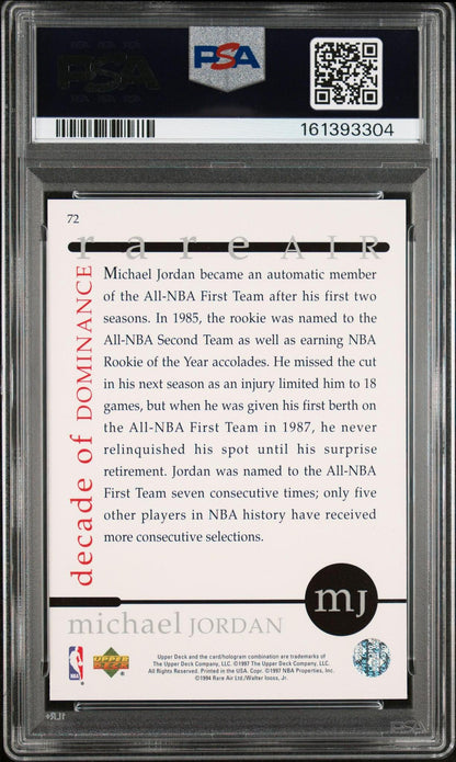 1997 UPPER DECK MJ RARE AIR 72 MICHAEL JORDAN