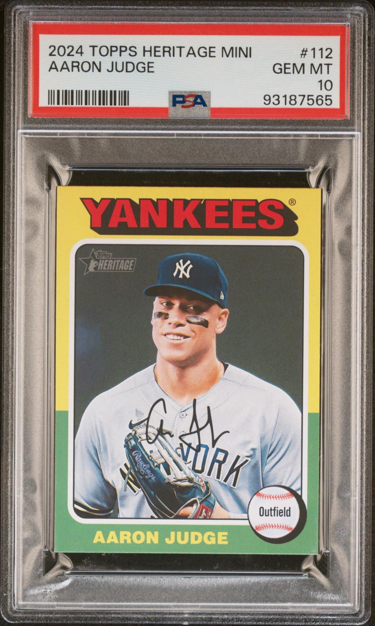 2024 TOPPS HERITAGE MINI 112 AARON JUDGE PSA 10