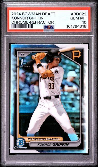 2024 BOWMAN DRAFT BDC22 KONNOR GRIFFIN CHROME-REFRACTOR PSA 10