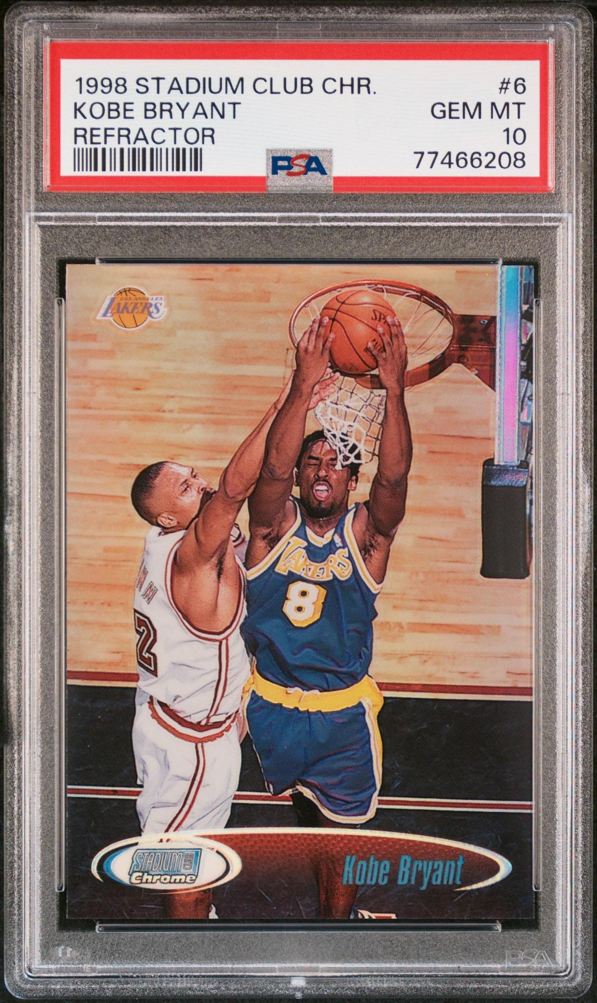 1998 STADIUM CLUB CHROME 6 KOBE BRYANT REFRACTOR PSA 10