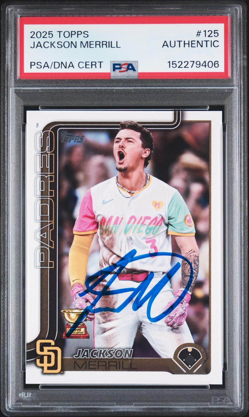 2025 Topps #125 - Jackson Merrill PSA Authentic