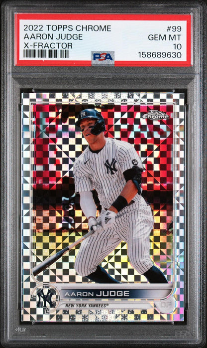 2022 TOPPS CHROME 99 AARON JUDGE X-FRACTOR PSA 10