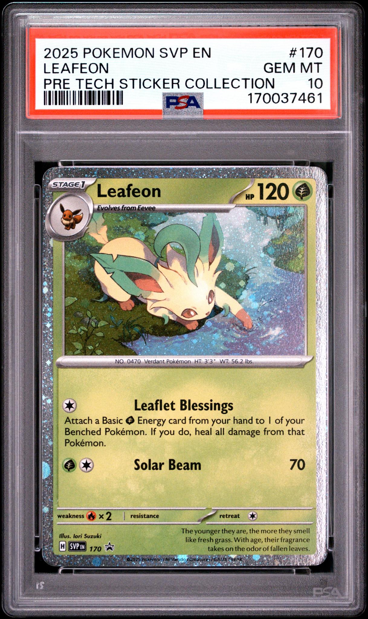 2025 Pokemon Svp En-sv Black Star Promo 170 Leafeon Prismatic Evolutions Tech Sticker Collection PSA 10