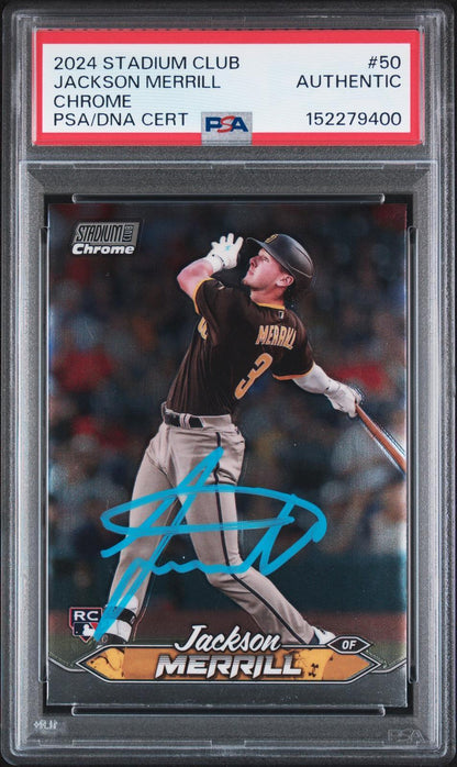 2024 Topps Stadium Club #50 Jackson Merrill Chrome PSA Authentic