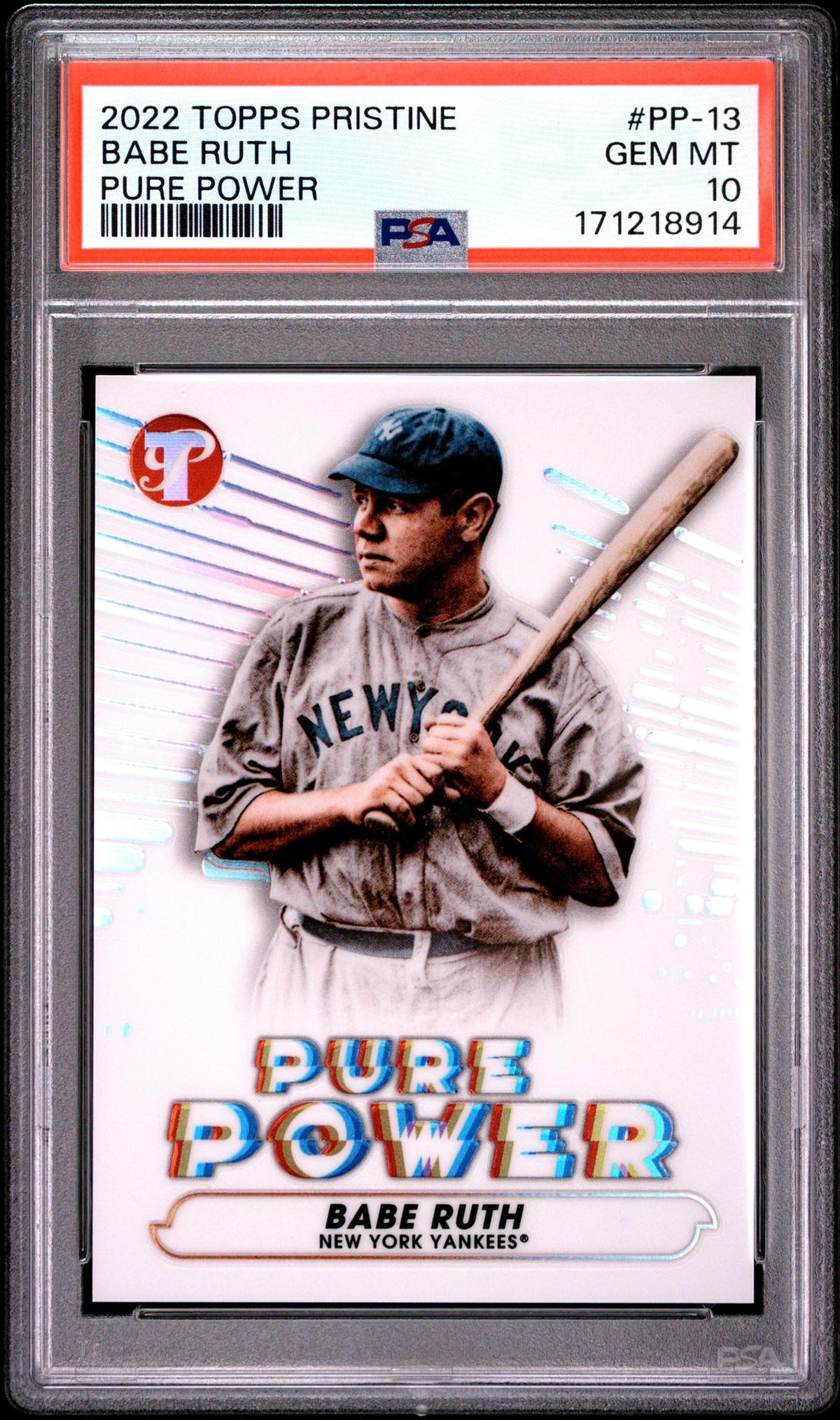 2022 TOPPS PRISTINE PURE POWER PP-13 BABE RUTH PSA 10