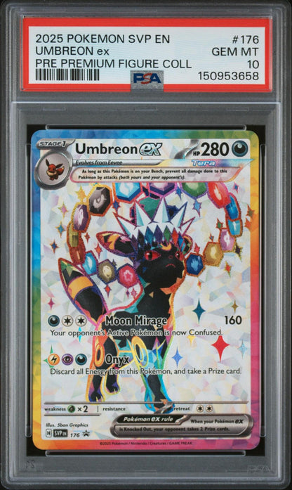 2025 POKEMON SVP EN-SV BLACK STAR PROMO 176 UMBREON EX PRISMATIC EVOLUTIONS PREMIUM FIGURE COLLECTION