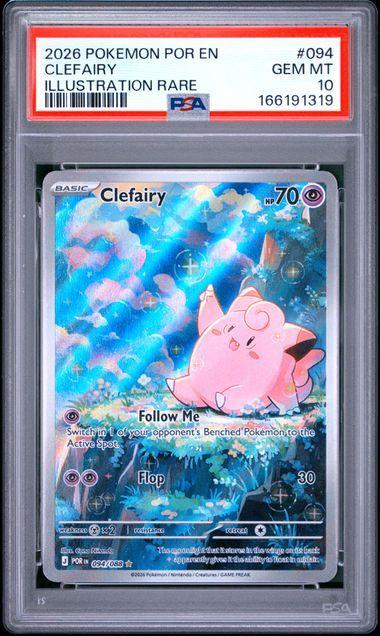 2026 POKEMON POR EN-PERFECT ORDER #094 CLEFAIRY ILLUSTRATION RARE PSA 10