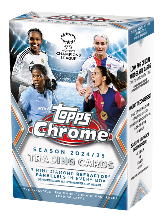 2024/25 Topps UEFA Women's Champions League Chrome Soccer Blaster Box