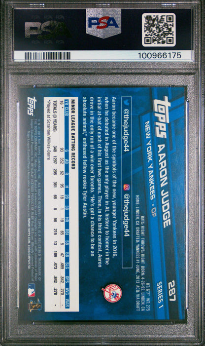 2017 Topps #287 Aaron Judge PSA 9