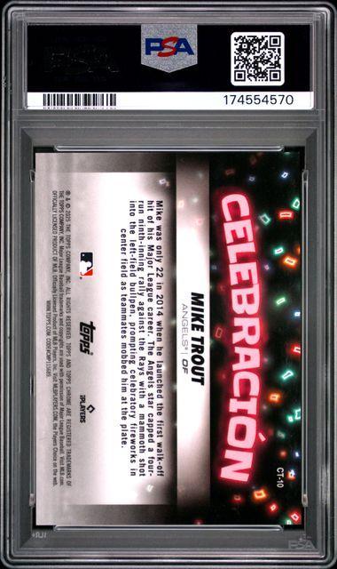 2025 TOPPS CHROME UPDATE CELEBRACION #10 MIKE TROUT PSA 9