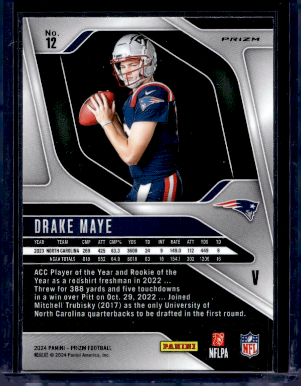 2024 Panini Prizm Drake Maye #12 Rookie Silver Prizm