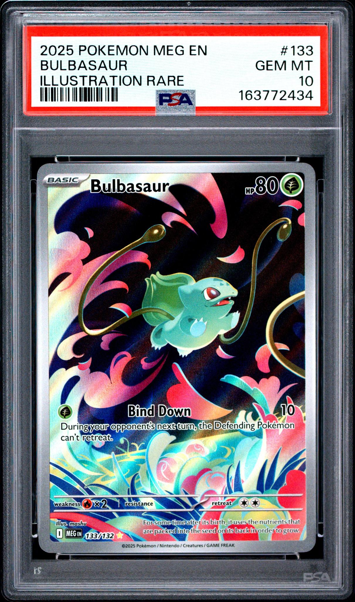 2025 POKEMON MEG EN-MEGA EVOLUTION 133 BULBASAUR ILLUSTRATION RARE PSA 10
