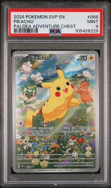 2024 POKEMON SVP EN-SCARLET & VIOLET BLACK STAR PROMOS #088 PIKACHU PALDEA ADVENTURE CHEST PSA 9