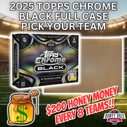 FULL CASE 2025 Topps Chrome Black Football Hobby (12 Boxes) - Pick Your Team Break #1855