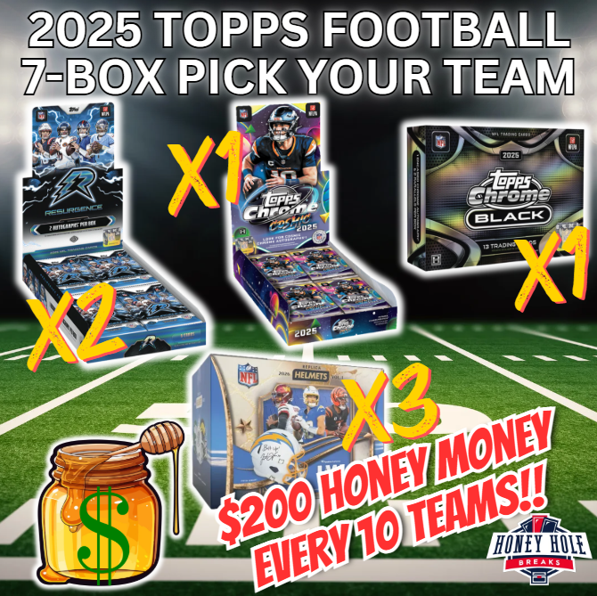 1x '25 Topps Cosmic Chrome Football Hobby, 1x '25 Topps Chrome Black Football Hobby, 3x 2026 Under Wraps Autographed NFL Replica Helmets,  2x '25 Topps Resurgence Football Hobby - Pick Your Team Break #2003