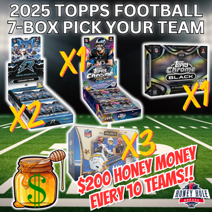 1x '25 Topps Cosmic Chrome Football Hobby, 1x '25 Topps Chrome Black Football Hobby, 3x 2026 Under Wraps Autographed NFL Replica Helmets,  2x '25 Topps Resurgence Football Hobby - Pick Your Team Break #2003