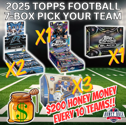 1x '25 Topps Cosmic Chrome Football Hobby, 1x '25 Topps Chrome Black Football Hobby, 3x 2026 Under Wraps Autographed NFL Replica Helmets,  2x '25 Topps Resurgence Football Hobby - Pick Your Team Break #2003