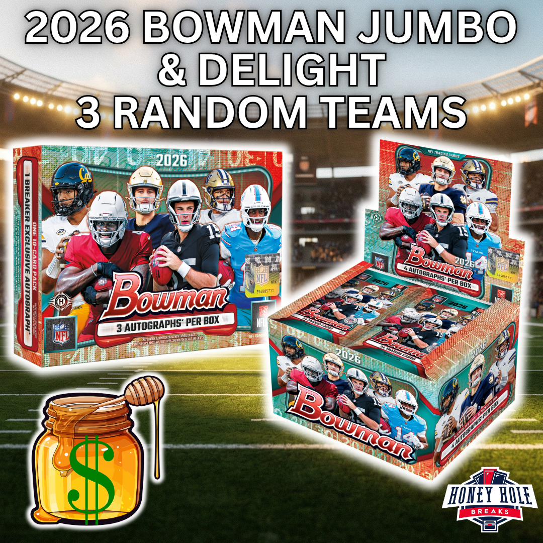 1x 2026 Bowman Football Delight, 1x 2026 Bowman Football Jumbo -  3 RANDOM TEAM Break #2140