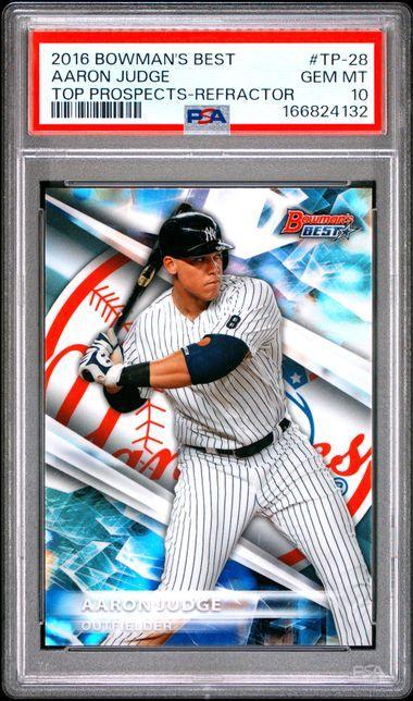 2016 BOWMAN'S BEST TOP PROSPECTS TP-28 AARON JUDGE REFRACTOR PSA 10